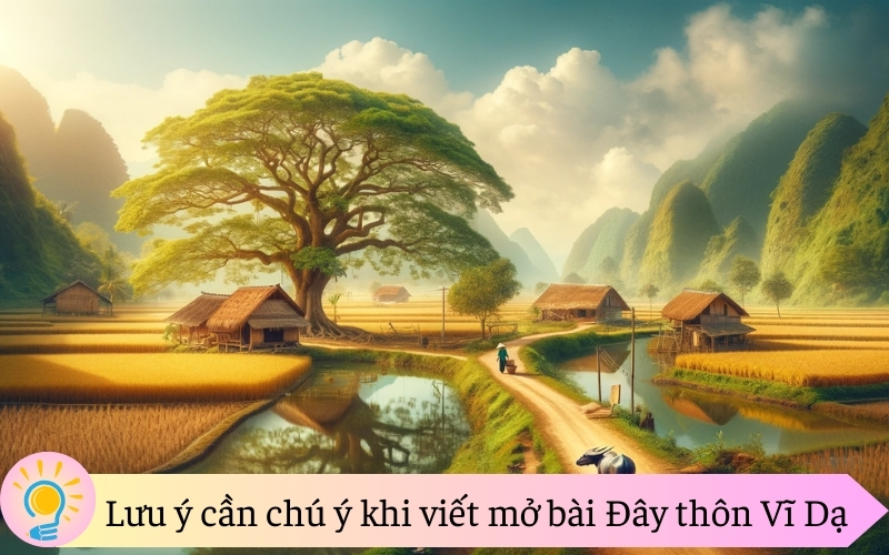 Lưu ý cần chú ý khi viết mở bài Đây thôn Vĩ Dạ