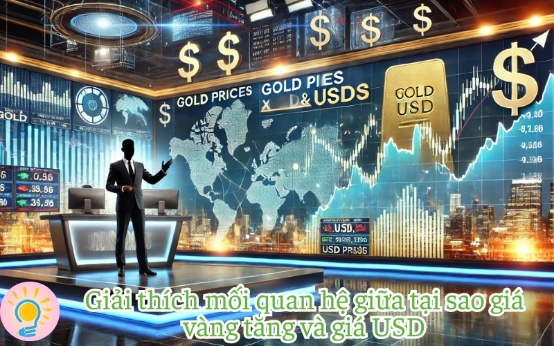 Giải thích mối quan hệ giữa tại sao giá vàng tăng và giá USD